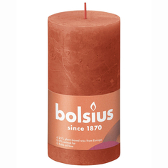 Свеча Bolsius Rustic 13х6,8 см Shine земляная оранжевая