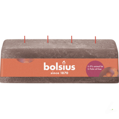 Свеча Bolsius Rustic Shine 8х9х25 см c 4 фитилями коричневая
