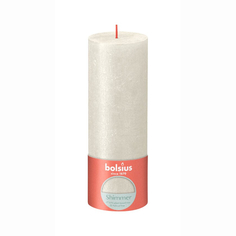 Свеча Bolsius Rustic Metallic Shimmer 19х6,8 см слоновая кость