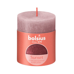 Свеча Bolsius Rustic Sunset 8х6,8 см розово-красная