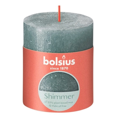 Свеча Bolsius Rustic Metallic Shimmer 8х6,8 см синяя