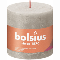 Свеча Bolsius Rustic 10х10 см Shine песочно-серая
