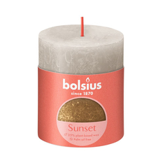 Свеча Bolsius Rustic Sunset 8х6,8 см розово-золотая