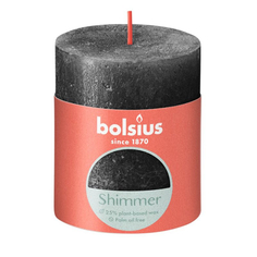 Свеча Bolsius Rustic Metallic Shimmer 8х6,8 см антрацит