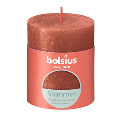 Свеча Bolsius Rustic Metallic Shimmer 8х6,8 см янтарная