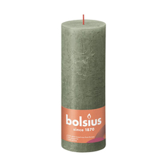 Свеча Bolsius Rustic 19х6,8 см Shine оливковый