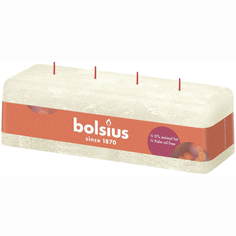 Свеча Bolsius Rustic Shine 8х9х25 см c 4 фитилями жемчужная