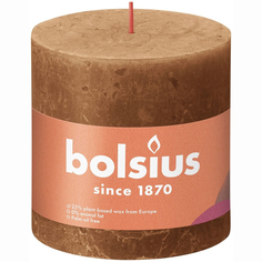 Свеча Bolsius Rustic 10х10 см Shine пряно-коричневая