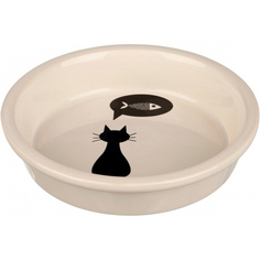 Миска для кошек Trixie Кошка керамическая белая 13 см 250 мл