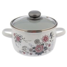 Кастрюля 2 л сфер белосн Весенний романс, 1RC161S 2850665 Vitross