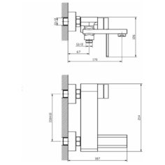 Orange Splito M36-100cr однозахватный ванно/душевой смеситель, переключение на душ осуществляется по