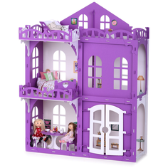 KRASATOYS кукольный домик "Элизабет", 000289, белый/сиреневый