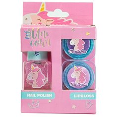 Набор косметики Мечты единорога мини 2 бальзама для губ, лак для ногтей Martinelia