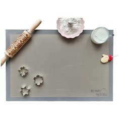 Homy Mood / Армированный силиконовый коврик для выпечки / для раскатки теста / для заморозки 40*60 см