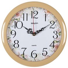 Часы настенные, круглые, бежевые, пластик, плавный механизм. Apeyron