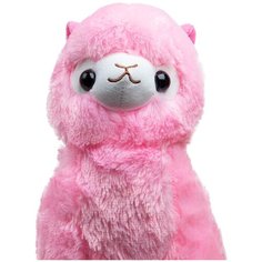 Мягкая милая плюшевая игрушка Альпака 25 см, розовый Welly Well