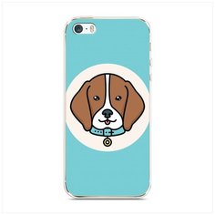 Силиконовый чехол "Собака в ошейнике" на Apple iPhone 5/5S/SE / Айфон 5/5S/SE Case Place