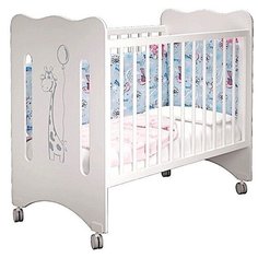 Кроватка детская Bebo Laura, белая, декор Жирафик