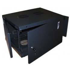 Lanmaster Шкаф настенный Next, 6U 550x450, металлическая дверь, черный