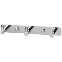 Вешалка для ванной комнаты Рыжий кот, с 3 крючками, 310789, серебристый, 4 х 20,9 х 4,2 см