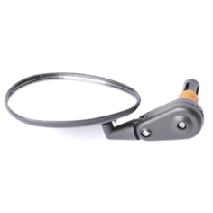 Зеркало 6-647161 эллиптеское плоское овальное 3 степени свободы торцевое крепление черное M Wave