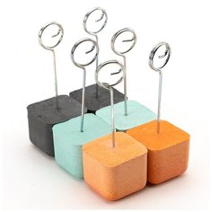 Держатель для фото/заметок OKTAUR "Кубик", 6 шт, антрацит/мята/персик