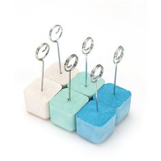 Держатель для фото/заметок OKTAUR "Кубик", 6 шт, голубой/мята/циркон