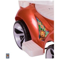 ОР809 Каталка машинка с родительской ручкой Мишка (LAPA) цвет бронза Orion Toys