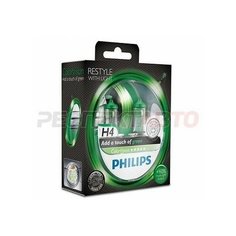 Лампа галогенная Philips H4 12V 60/55W 3350K Color Vision Green (2шт)