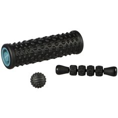 Набор массажный 500: массажный валик, мяч, массажная палка, размер: NO SIZE, цвет: Черный APTONIA Х Декатлон Decathlon