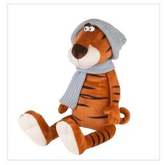 Мягкая игрушка "Тигр Гоша в Вязаном Шарфе и Шапке" 30 см, MT-MRT022103-30 Maxitoys