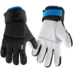 Перчатки хоккейные IH 100 дет. OROKS Х Decathlon Черный/Неоновый Синий/Черный L