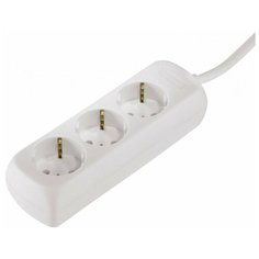 Удлинитель Hama H-30381, 3 розетки, 1.4 м, белый