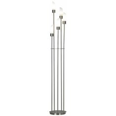 Торшер Lussole Lano LSC-2805-05, E14, 200 Вт, цвет арматуры: никель, цвет плафона/абажура: белый