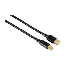 Кабель Hama Braided USB A(m)-USB B(m), 1,5 м, черный 00020180