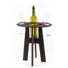 Столик для бутылки и двух бокалов махагон Groza