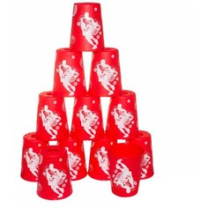 Головоломка YJ Cup стаканы для капстекинга (спидстакинга), red