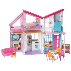 Barbie кукольный домик Малибу FXG57, белый/розовый/голубой