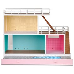 Lundby кукольный домик "Стокгольм с бассейном" LB_60903200, бежевый/розовый/голубой