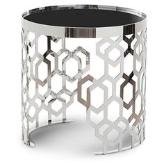 Столик журнальный Garda Decor 13RXET8011, d: 50 см, черный/хром
