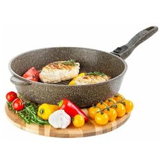 Сковорода - гриль круглая гармония вкуса "Коричневый опал", 28 см Elan Gallery