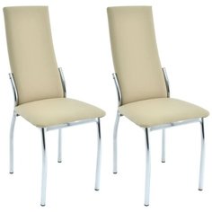 Комплект металлических стульев Аврора Асти Хром/Батлер 02, экокожа