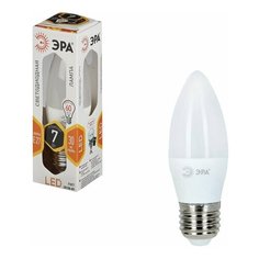 Лампа светодиодная ЭРА, 7 (60) Вт, цоколь E27, "свеча", теплый белый свет, 30000 ч LED smdB35-7w-827-E27 ERA