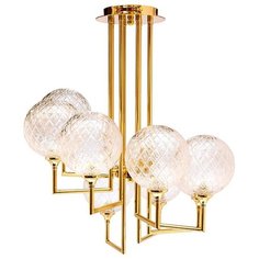 Потолочный светильник Garda Decor K2KG01P-8G, G9, 28 Вт, кол-во ламп: 6 шт., цвет арматуры: золотой, цвет плафона: бесцветный