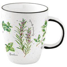 Фарфоровая кружка Herbarium объем 350 мл, цвет белый, Easy Life, EL-R2203_HERU
