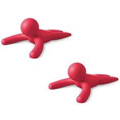 Набор из 2-х дверных стопперов Buddy, 10,5x5,5x15 см, материал термопластичная резина, цвет красный, Umbra, 1013767-505