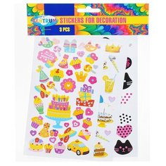 Декоративные наклейки бумажные, 3шт в упаковке, размер 19x10cм, размер в упаковке 17*24 см, дизайны в ассортименте Centrum