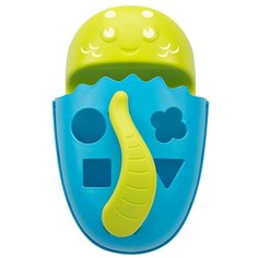 Органайзер детский ковш для ванной для игрушек для купания DINO от ROXY-KIDS c полкой, цвет голубой