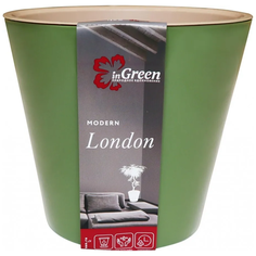 Горшок для цветов London 16 см, 1,6 л, оливковый In Green