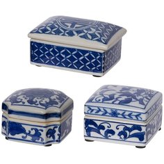 Шкатулки, набор 3 предмета 10x7x5см, Glasar ГЛАСАР